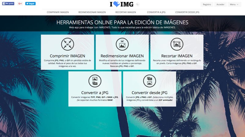 I Love IMG, práctica colección de utilidades online para editar fotos