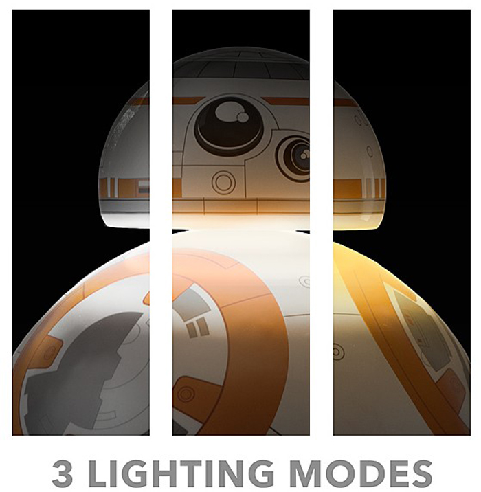 Lámpara con forma del droide BB-8 de Star Wars