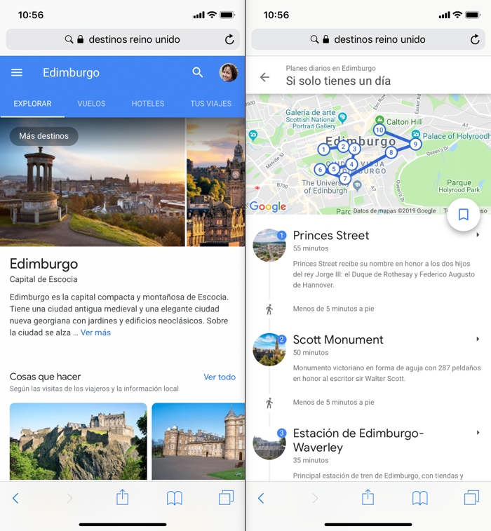 Planifica tus vacaciones desde el móvil con Google