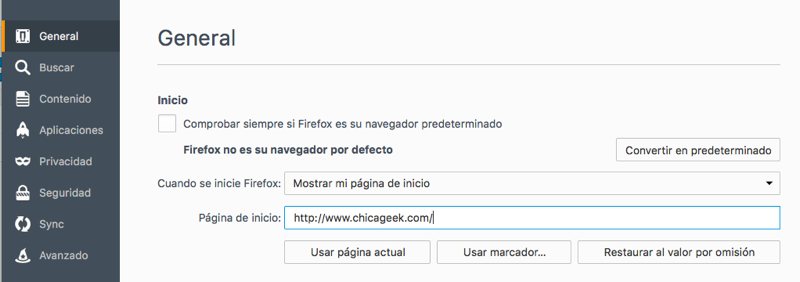 Cómo restaurar la página de inicio en Chrome y Firefox