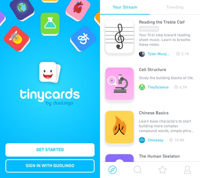 Duolingo TinyCards, una app para aprender lo que quieras