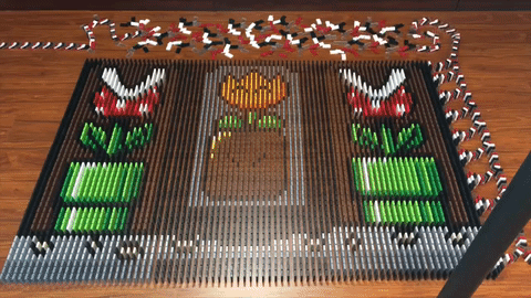 Impresionante montaje de dominó de Super Mario World
