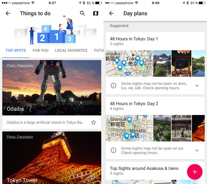 Google Trips te ayuda a planificar tus viajes fácilmente