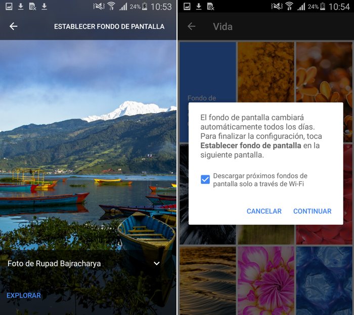 Descarga fondos de pantalla para tu Android con la app oficial de Google