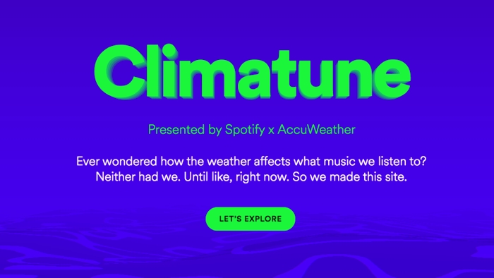 Climatune: genera listas de Spotify según el tiempo que haga