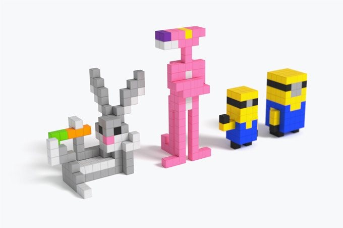 Pixio, un juego de construcción magnético con píxeles "reales"
