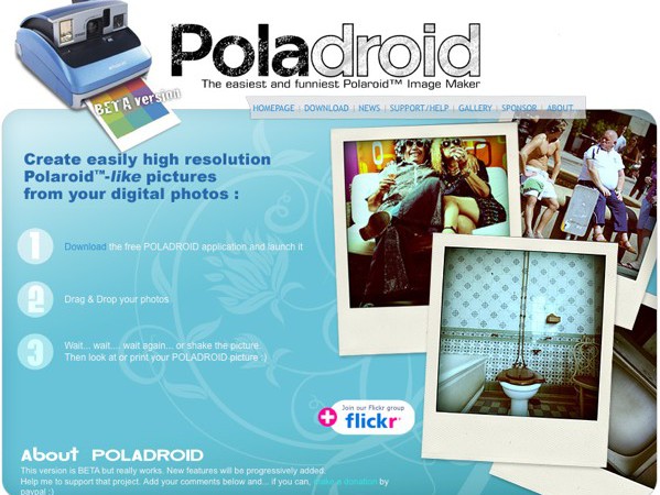 Poladroid: efecto polaroid para tus fotos en un clic