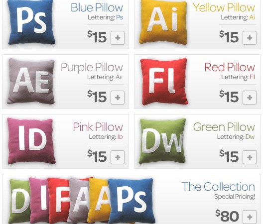 Cojines con diseño de Adobe