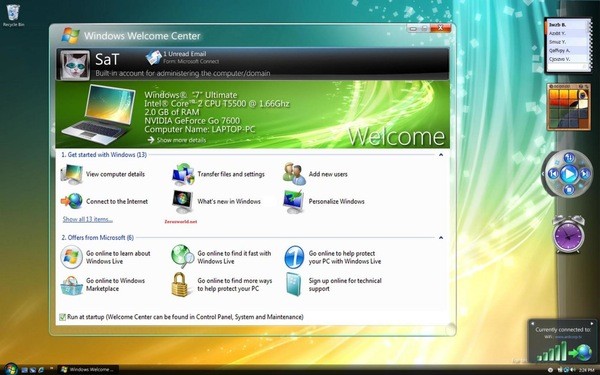 Captura de pantalla de windows 7 RC