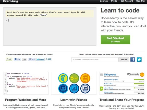 Codecademy: aprende a programar fácilmente
