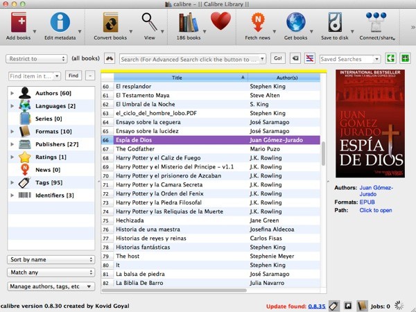 Cómo convertir ebooks de formato con Calibre