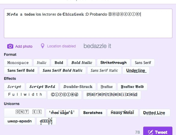 Añade efectos de texto a tus tuits con esta extensión de Chrome