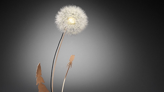 Dandelight: efímera mezcla de lámpara con naturaleza y arte