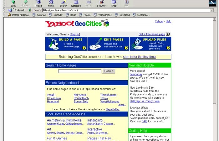 Old Web Today: usa Internet como si estuvieras en los años 90