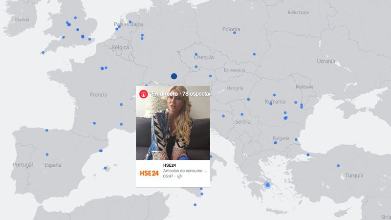 Un mapa para ver todos los vídeos en directo de Facebook