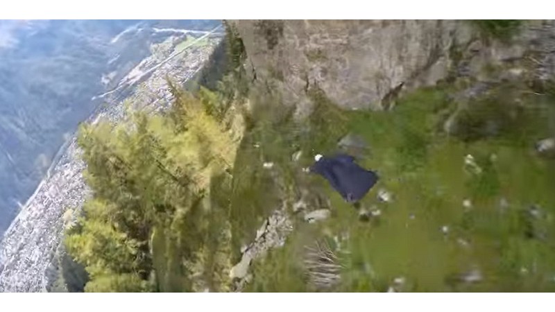 Impresionante vídeo estabilizado de salto con traje aéreo
