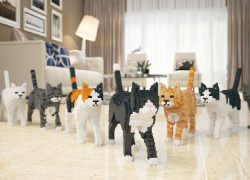 Construye tu propio gato con piezas estilo LEGO